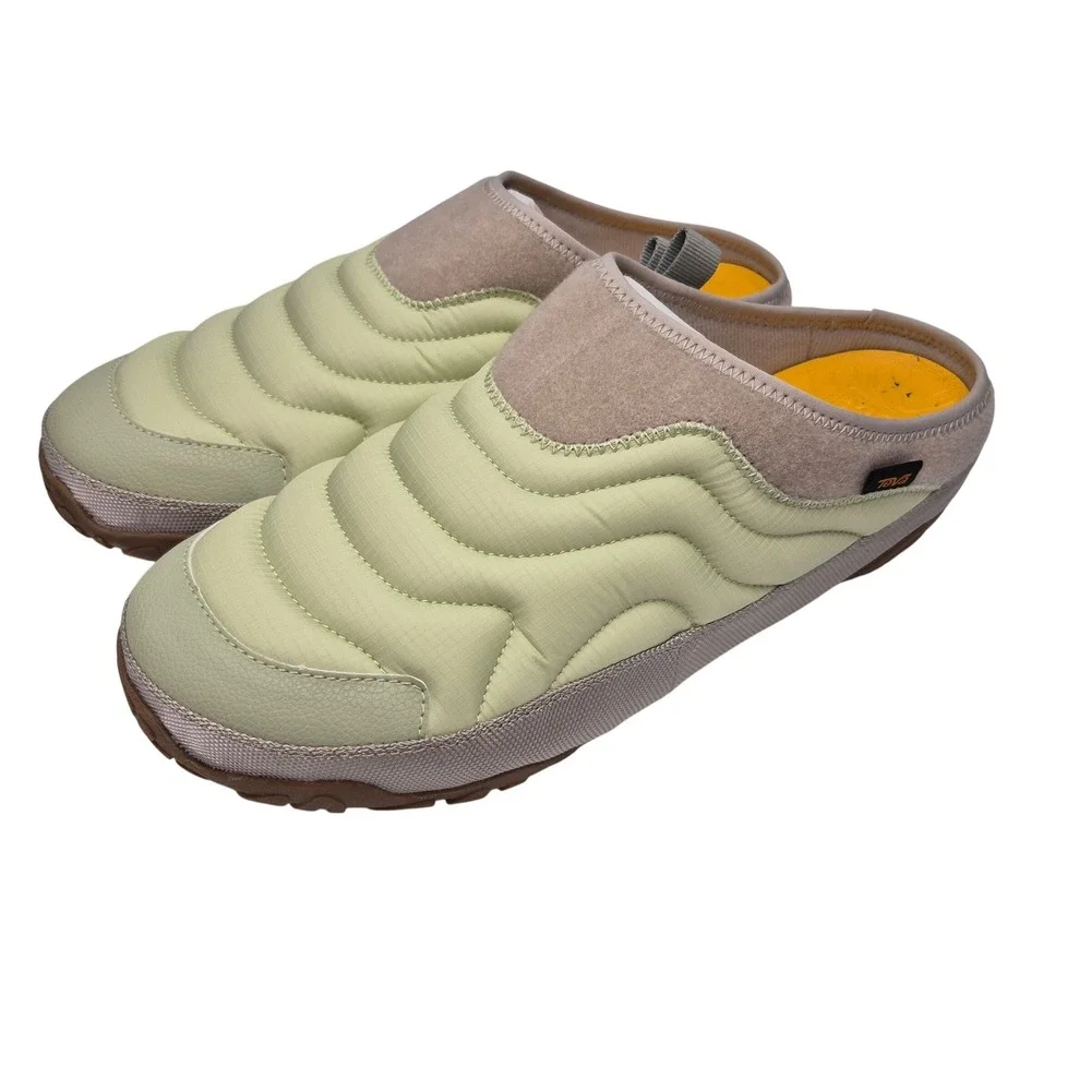 Teva ReEmber Terrain Slip On Quilted Light Sage Green Mules Shoes Men's Size 12
